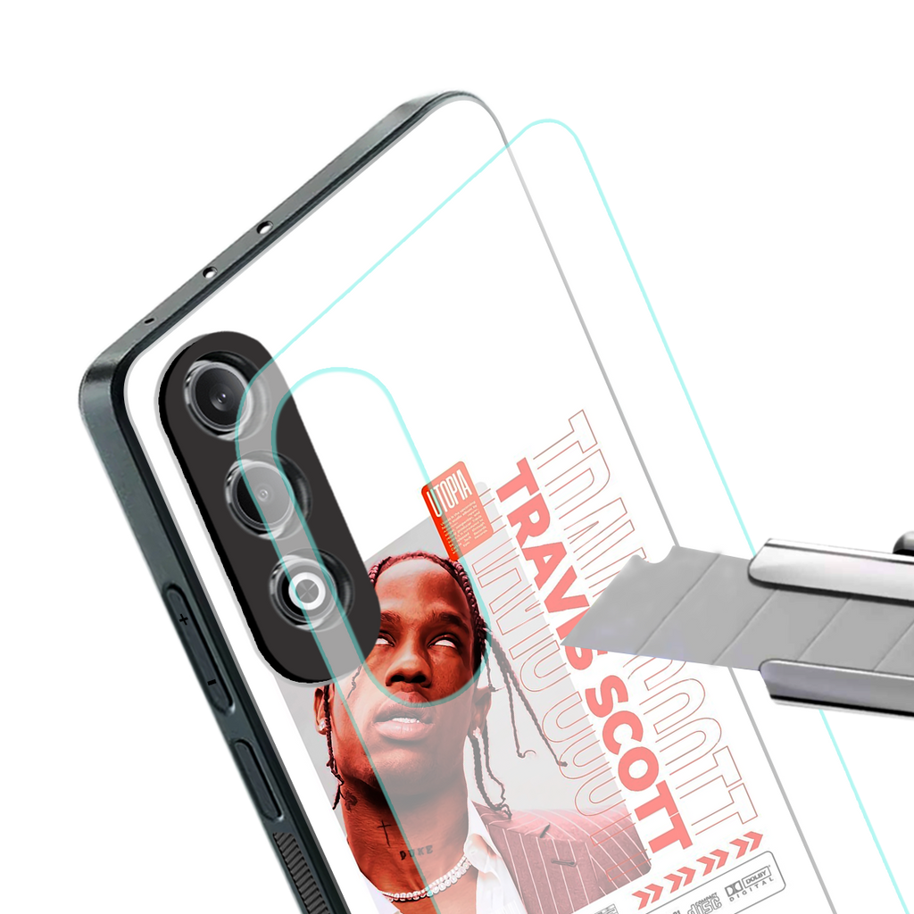 travis scott utopia back phone cover | glass case for oneplus nord ce 4