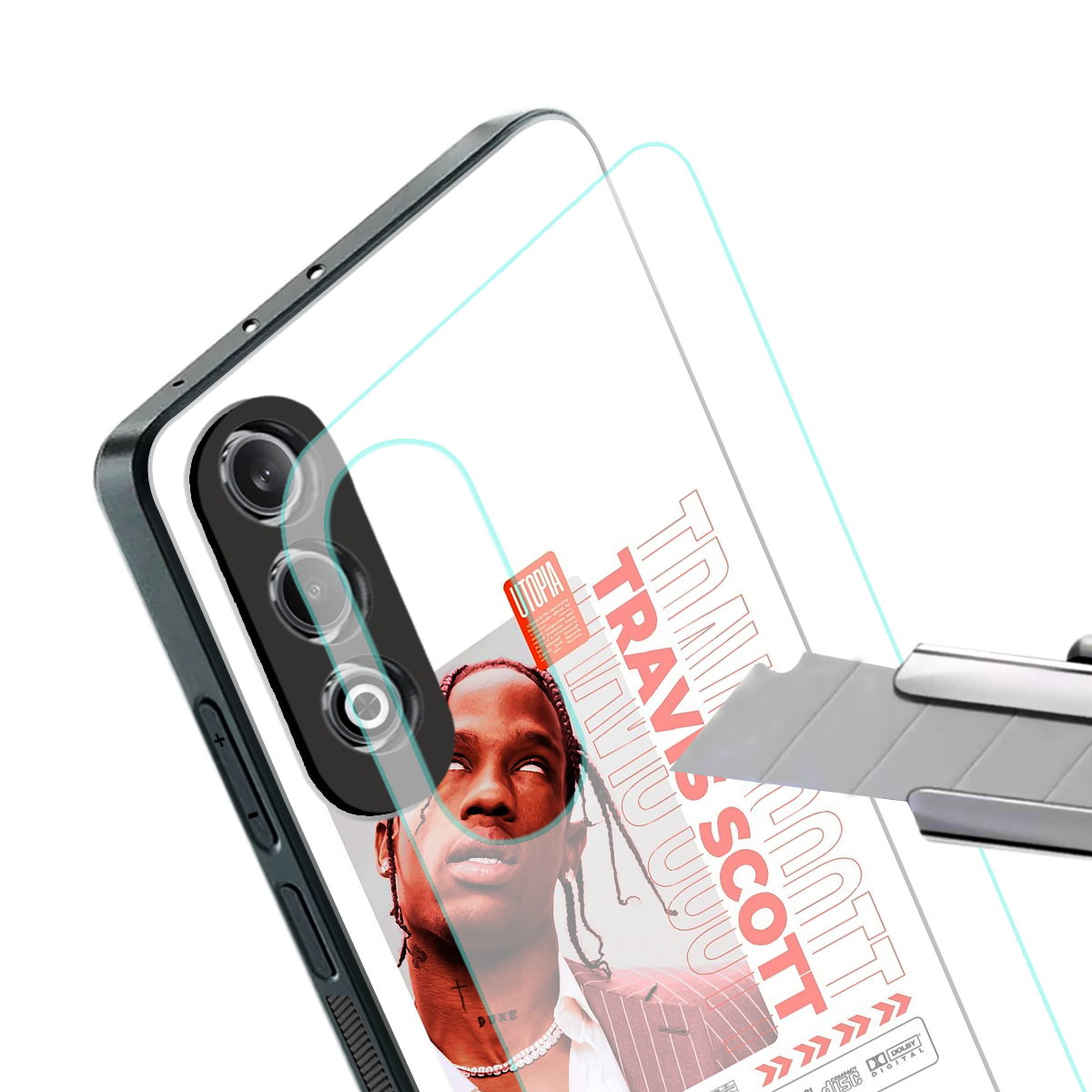 travis scott utopia back phone cover | glass case for oneplus nord ce 4