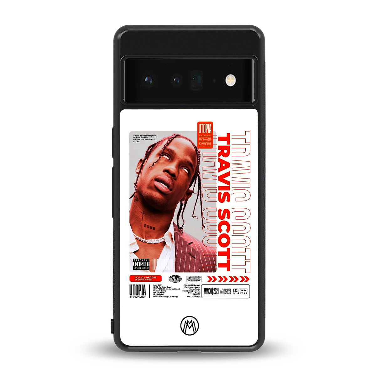 travis scott utopia back phone cover | glass case for google pixel 6 pro