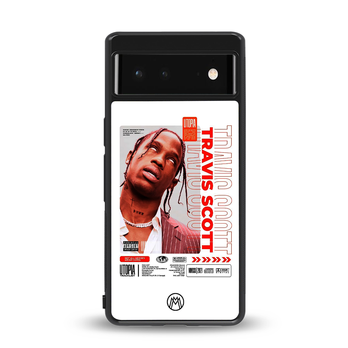 travis scott utopia back phone cover | glass case for google pixel 6