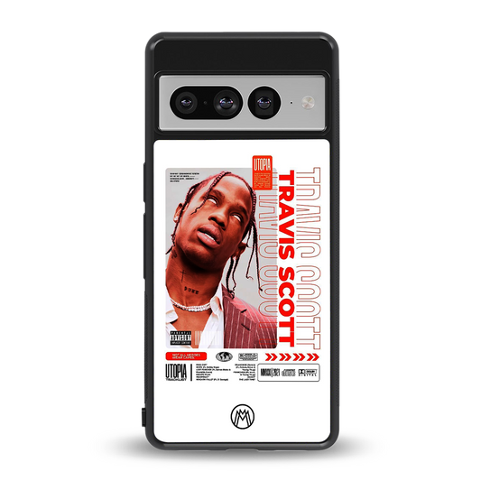 travis scott utopia back phone cover | glass case for google pixel 7 pro