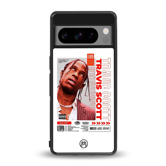 travis scott utopia back phone cover | glass case for google pixel 8 pro