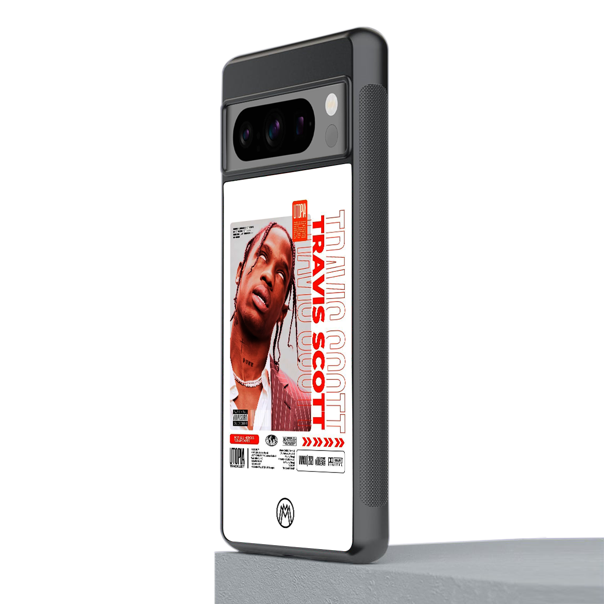 travis scott utopia back phone cover | glass case for google pixel 8 pro