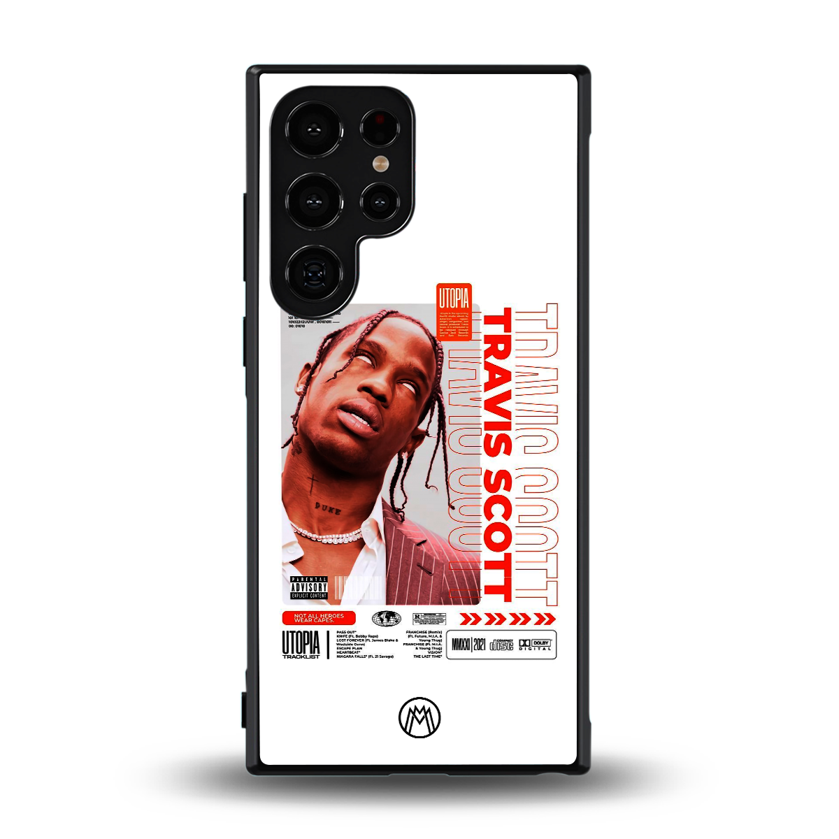 travis scott utopia back phone cover | glass case for samsung galaxy s23 ultra