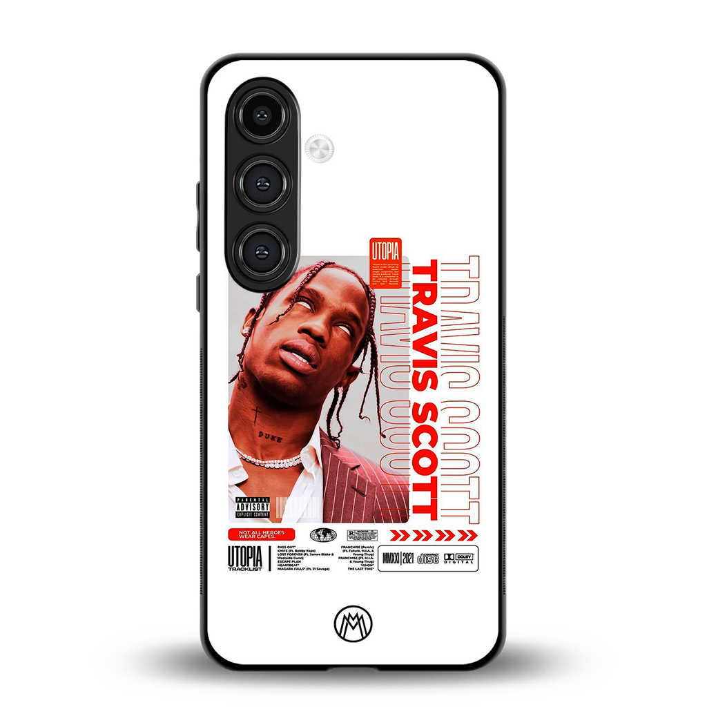 travis scott utopia back phone cover | glass case for samsung galaxy s23 plus