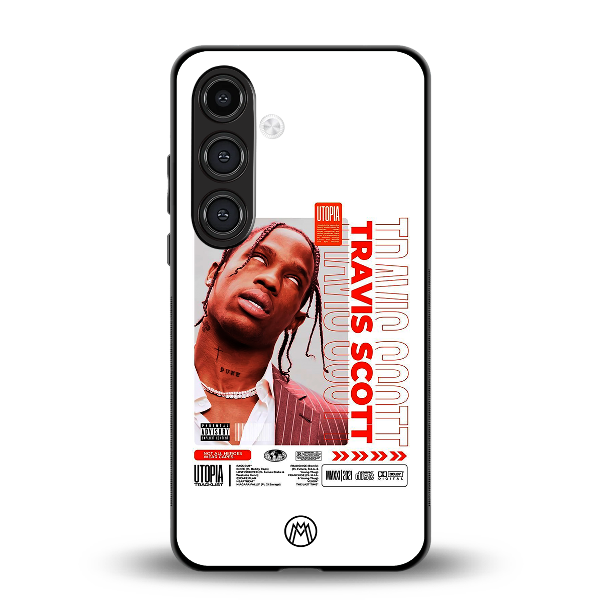travis scott utopia back phone cover | glass case for samsung galaxy s23 plus