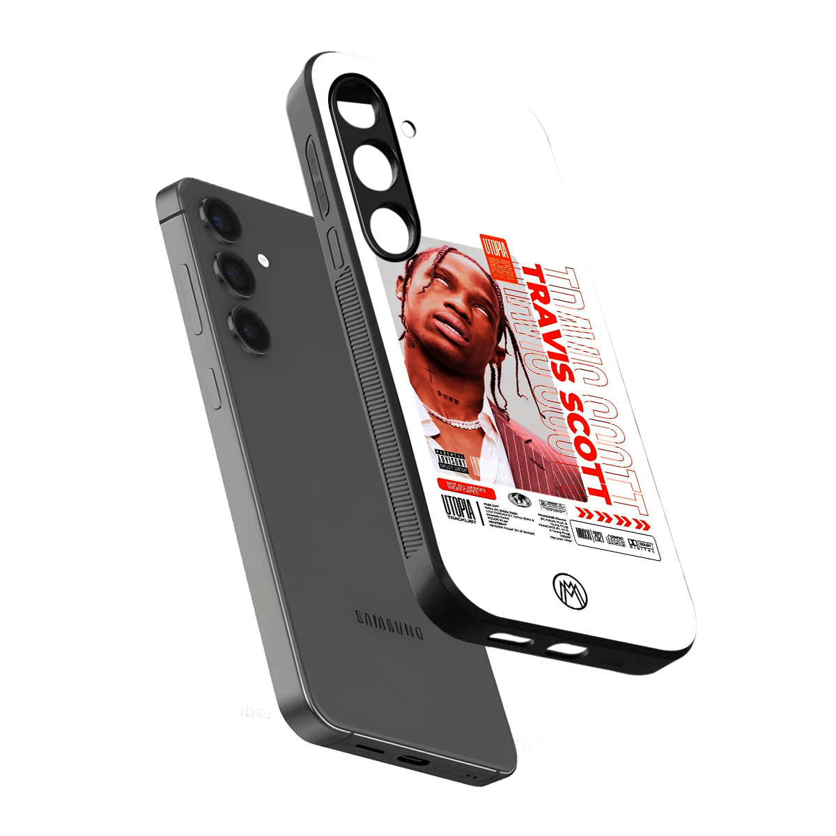 travis scott utopia back phone cover | glass case for samsung galaxy s24 plus
