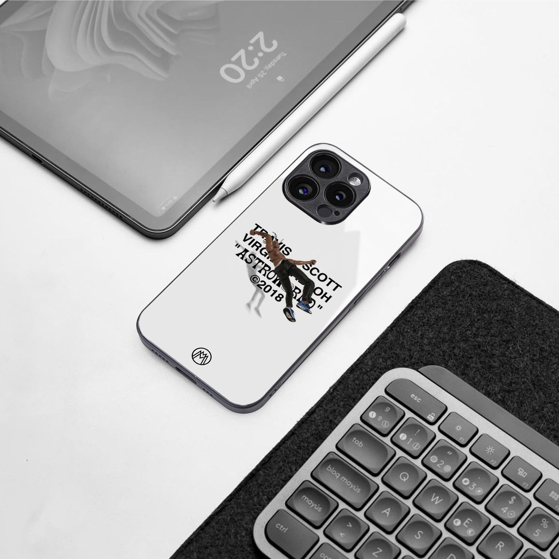 travis scott back phone cover | glass case for iphone 16 pro