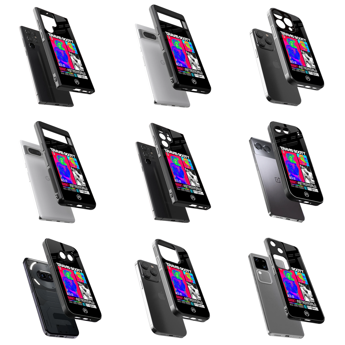 Durable Glass Back Mobile Case for iPhone, Samsung, OnePlus, Google Pixel, Redmi, Vivo, Oppo