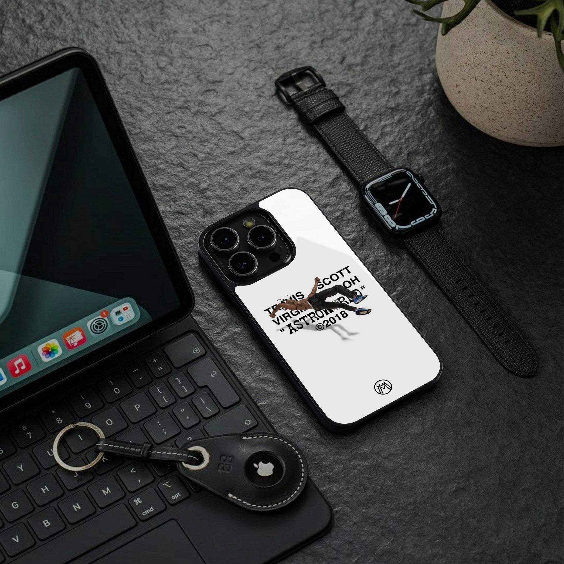 travis scott back phone cover | glass case for samsung galaxy s24 plus