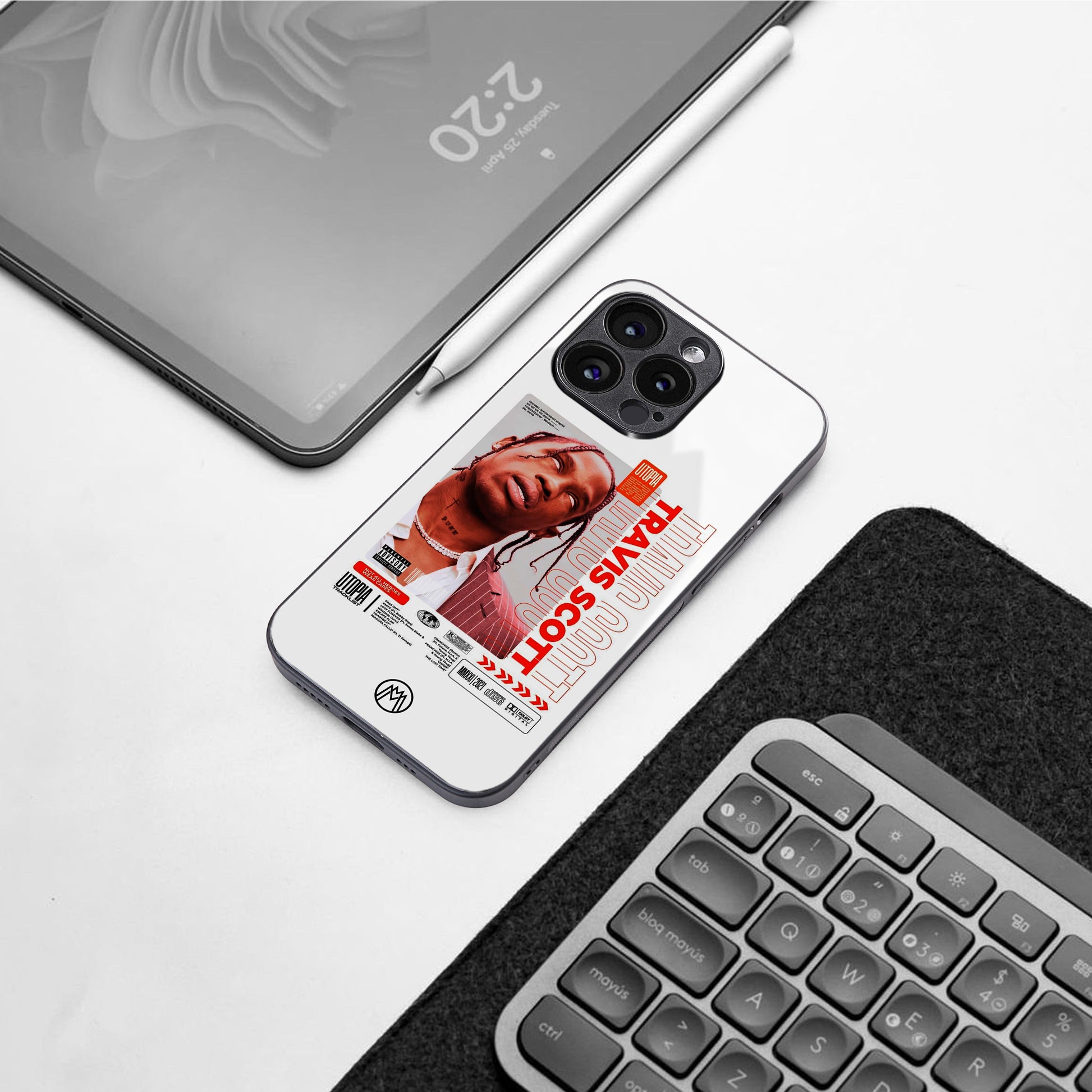 travis scott utopia back phone cover | glass case for iphone 15 pro