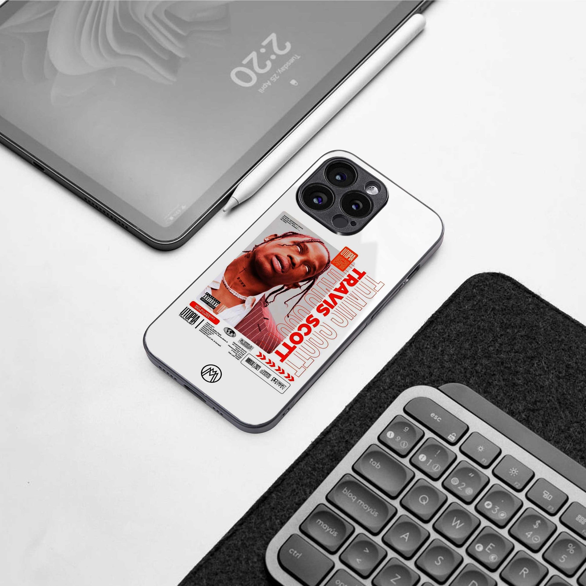 travis scott utopia back phone cover | glass case for samsung galaxy s23