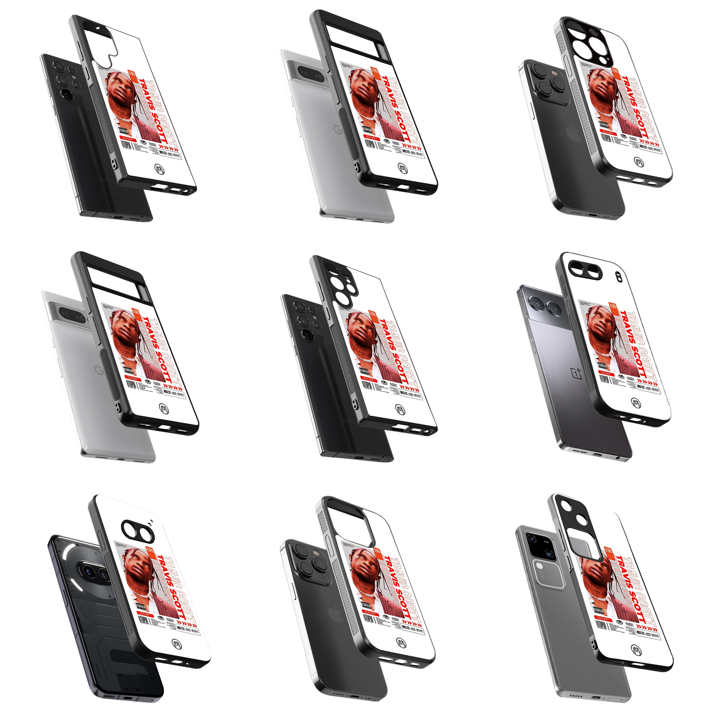 Durable Glass Back Mobile Case for iPhone, Samsung, OnePlus, Google Pixel, Redmi, Vivo, Oppo