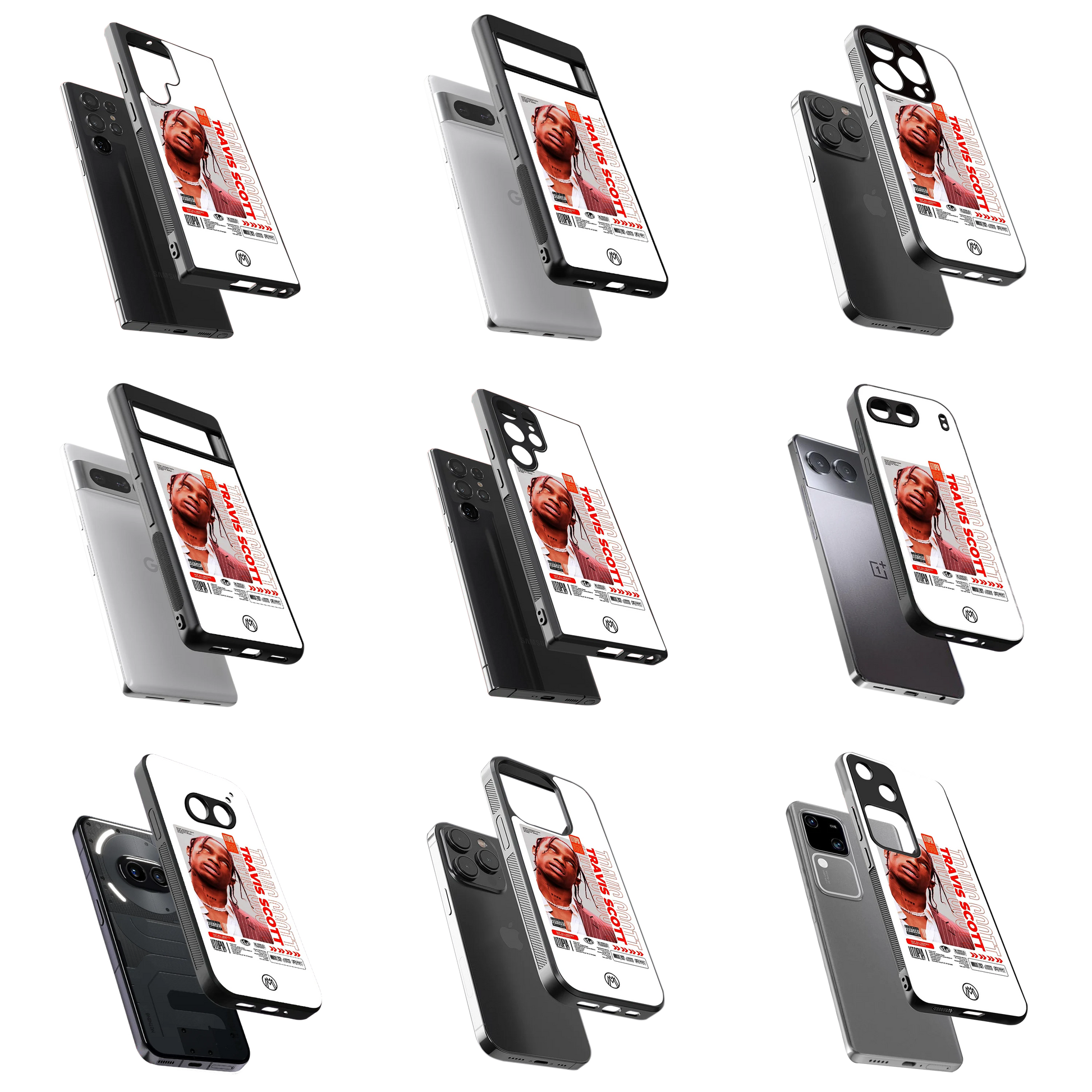 Durable Glass Back Mobile Case for iPhone, Samsung, OnePlus, Google Pixel, Redmi, Vivo, Oppo