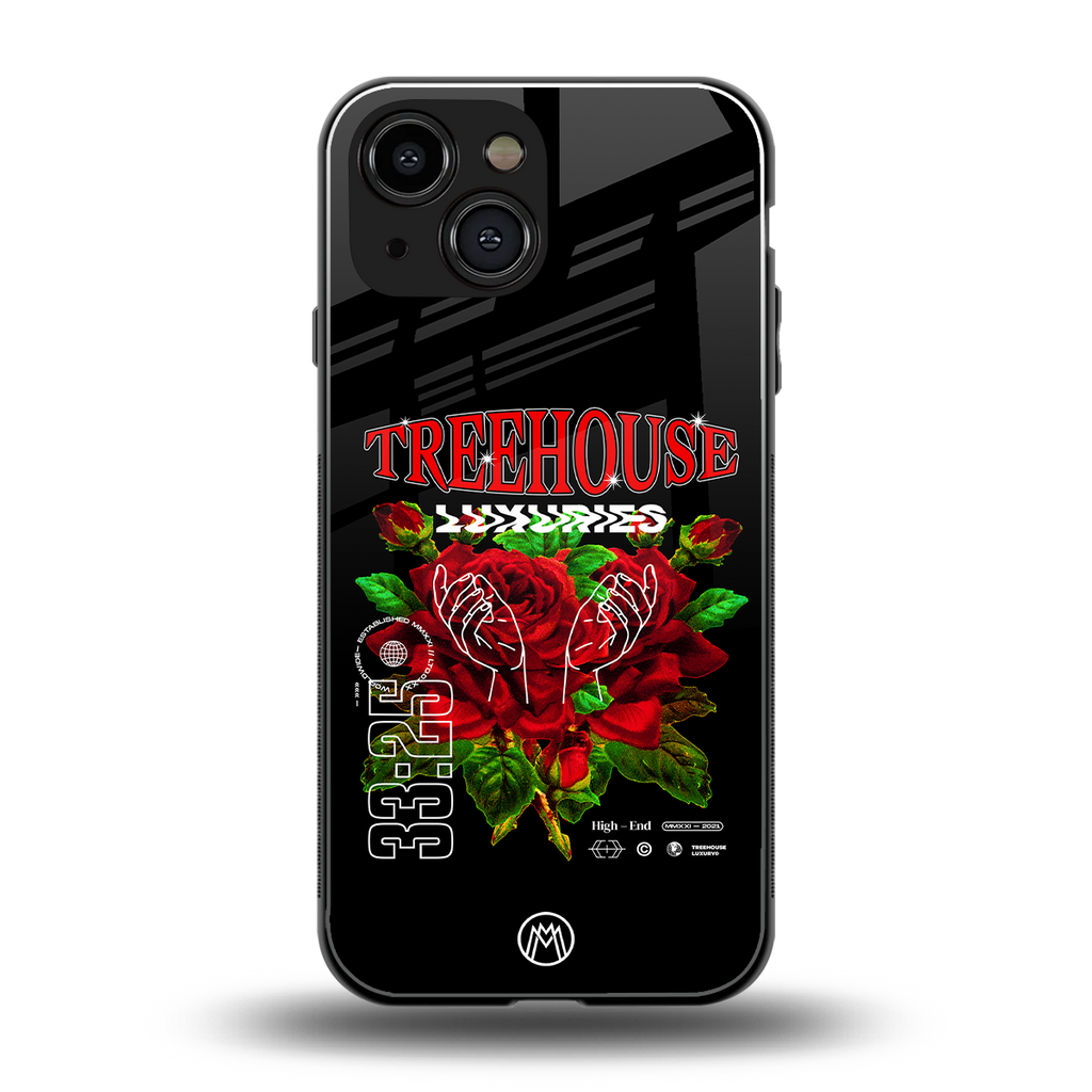 treehouse back phone cover | glass case for iphone 13 mini