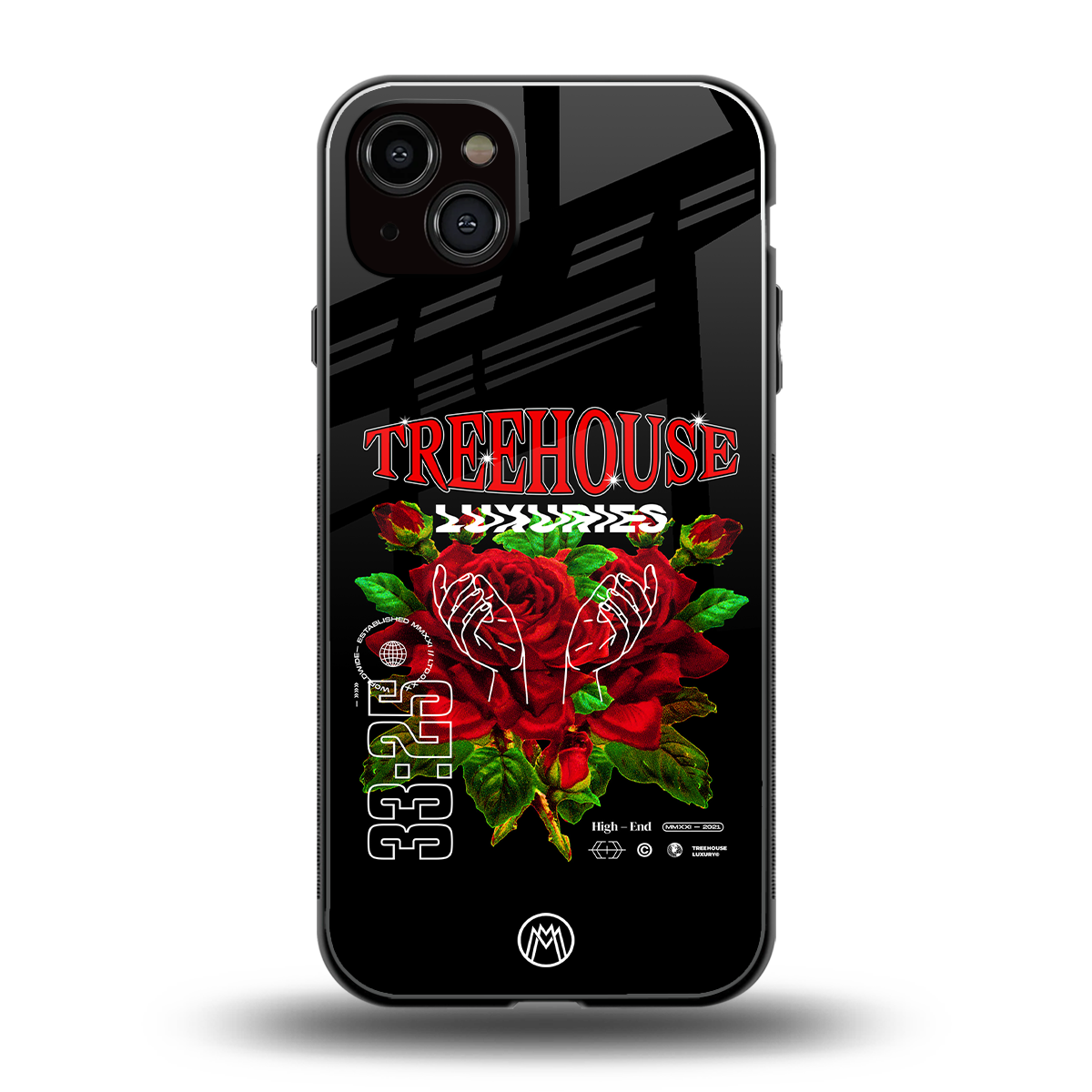 treehouse back phone cover | glass case for iphone 14 plus