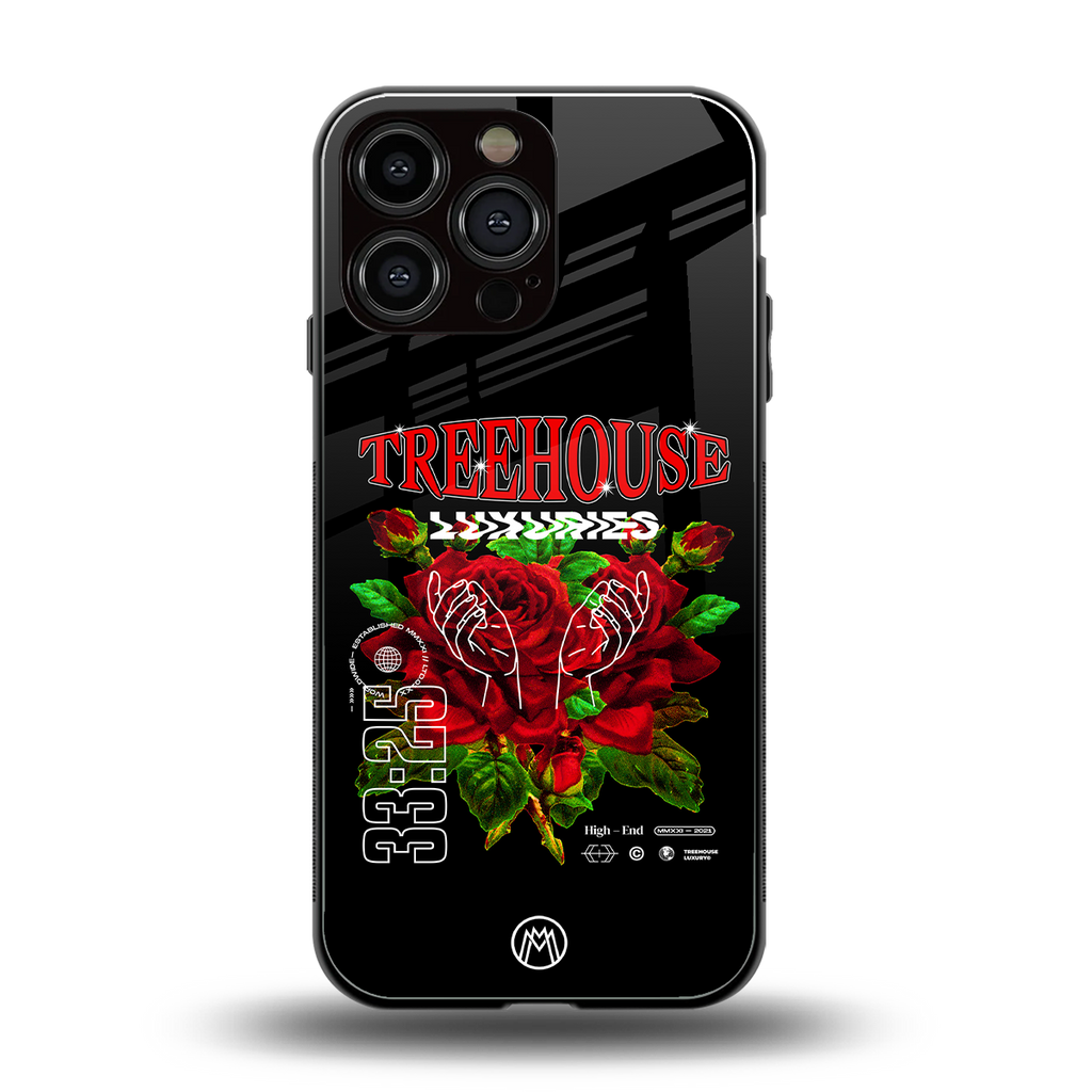 treehouse back phone cover | glass case for iphone 14 pro max
