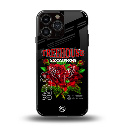 treehouse back phone cover | glass case for iphone 14 pro max