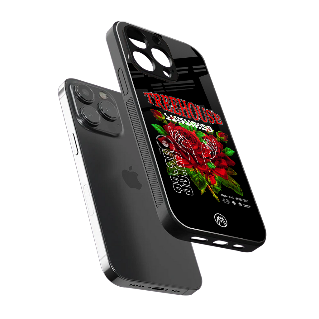 treehouse back phone cover | glass case for iphone 14 pro max