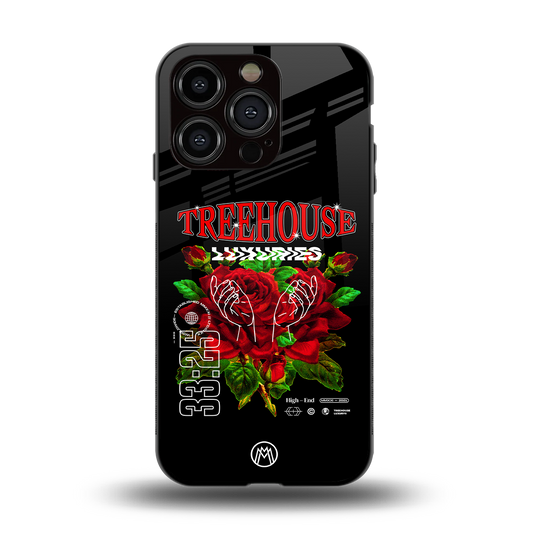 treehouse back phone cover | glass case for iphone 15 pro