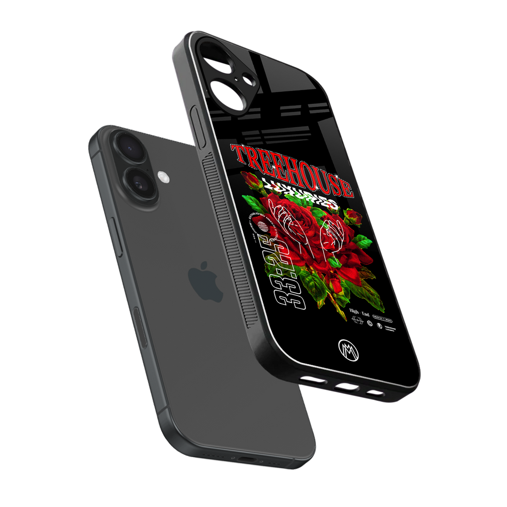 treehouse back phone cover | glass case for iphone 16 plus