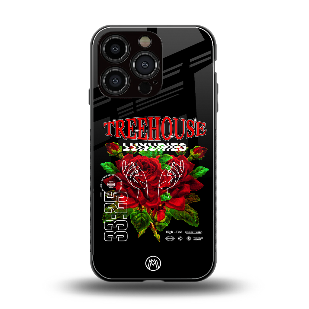 treehouse back phone cover | glass case for iphone 16 pro