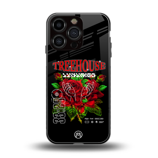 treehouse back phone cover | glass case for iphone 16 pro