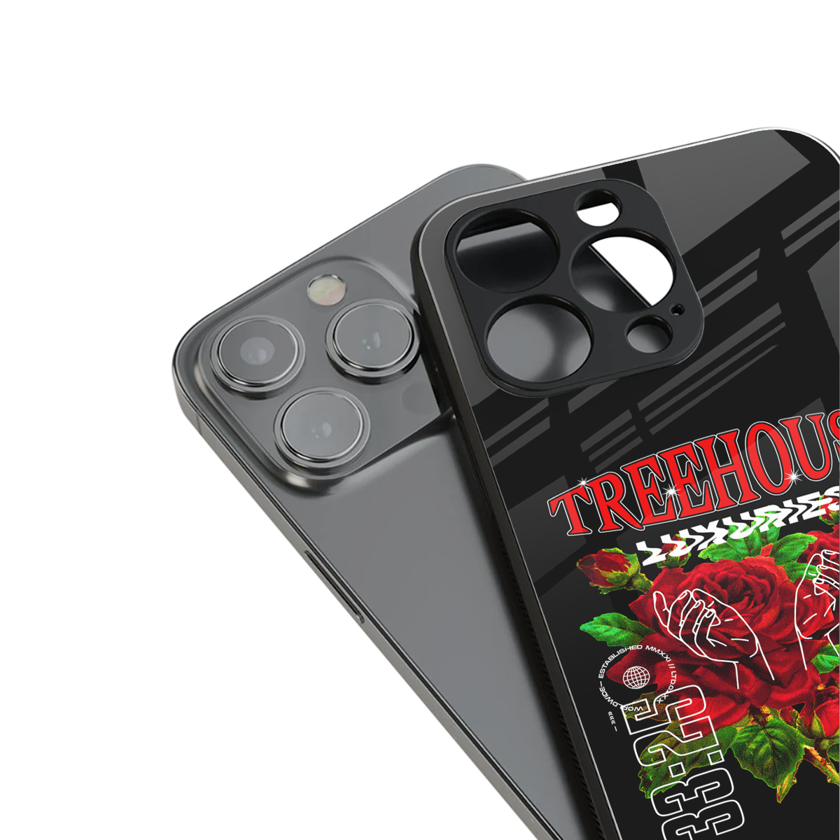 treehouse back phone cover | glass case for iphone 14 pro max