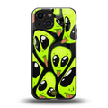 trippy aliens back phone cover | glass case for iphone 13 mini