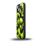 trippy aliens back phone cover | glass case for iphone 13 mini