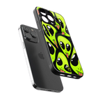 trippy aliens back phone cover | glass case for iphone 13 pro max