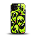 trippy aliens back phone cover | glass case for iphone 13