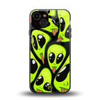 trippy aliens back phone cover | glass case for iphone 13