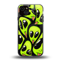 trippy aliens back phone cover | glass case for iphone 14 plus