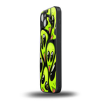 trippy aliens back phone cover | glass case for iphone 14