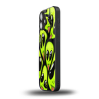 trippy aliens back phone cover | glass case for iphone 16 plus