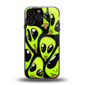 trippy aliens back phone cover | glass case for iphone 16 pro max