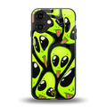 trippy aliens back phone cover | glass case for iphone 16