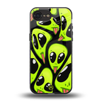 trippy aliens back phone cover | glass case for iphone 16e