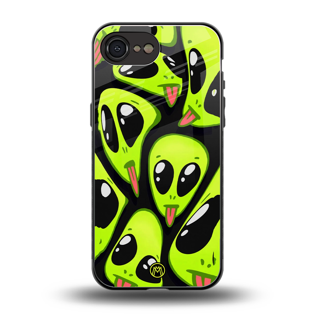 trippy aliens back phone cover | glass case for iphone 16e