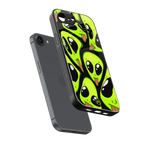 trippy aliens back phone cover | glass case for iphone 16e