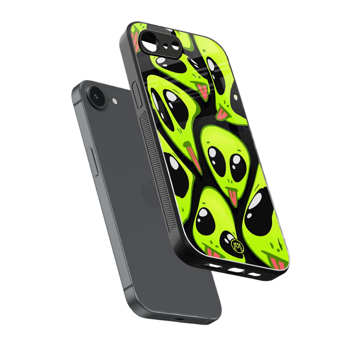 trippy aliens back phone cover | glass case for iphone 16e