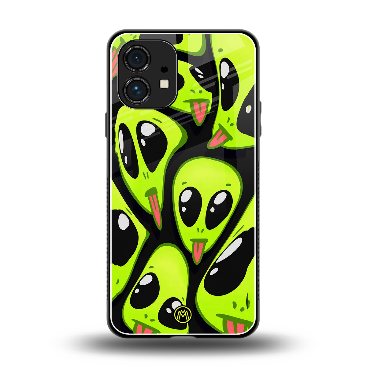 trippy aliens back phone cover | glass case for nothing phone 1