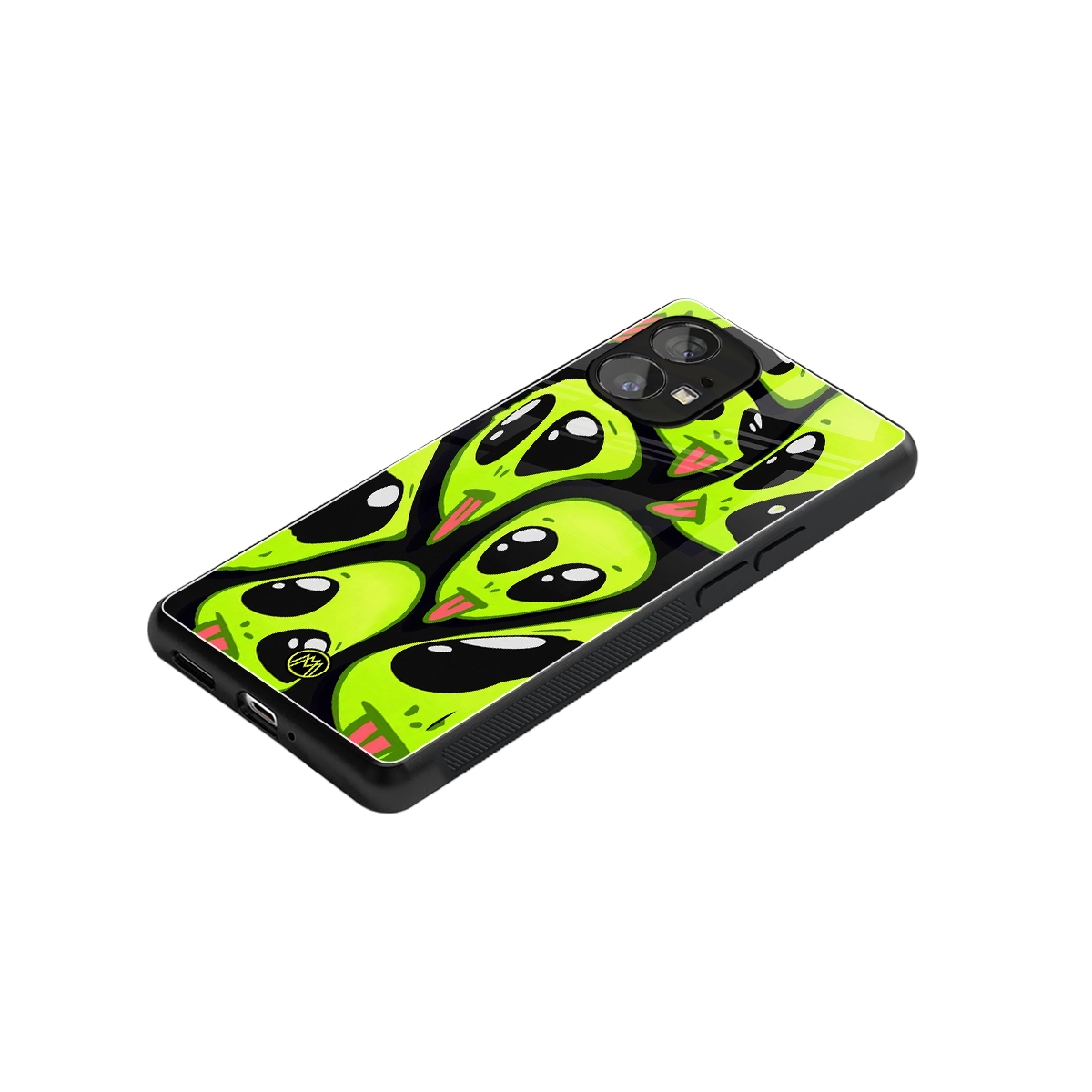 trippy aliens back phone cover | glass case for nothing phone 1