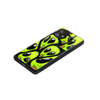trippy aliens back phone cover | glass case for nothing phone 1