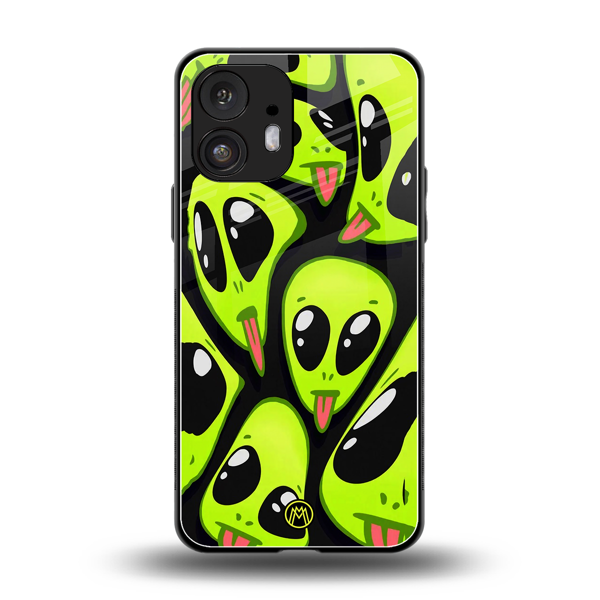 trippy aliens back phone cover | glass case for nothing phone 2