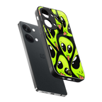 trippy aliens back phone cover | glass case for oneplus nord 3