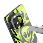 trippy aliens back phone cover | glass case for oneplus nord 3