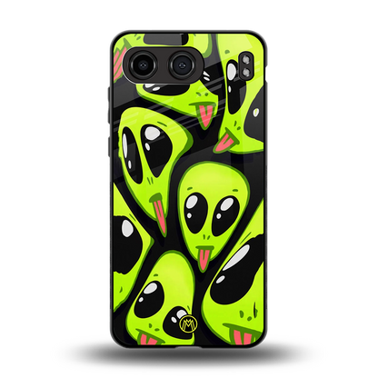 trippy aliens back phone cover | glass case for oneplus nord 4