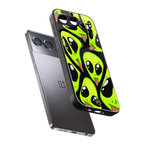 trippy aliens back phone cover | glass case for oneplus nord 4